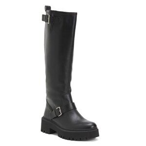 MAJE NOIR Leather Tall Buckle Boots